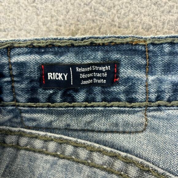 True Religion Jean Mens 29 Ricky Flap Super T Relaxed Distressed (meas 31x35) - Picture 10 of 15